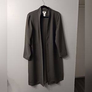 Final $8 Monroe & Main "Colarless long Duster" Sz. M  Gray
